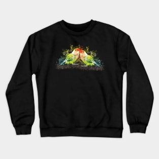 Lovebird parrot, pair of birds, watercolor Love Bird Crewneck Sweatshirt